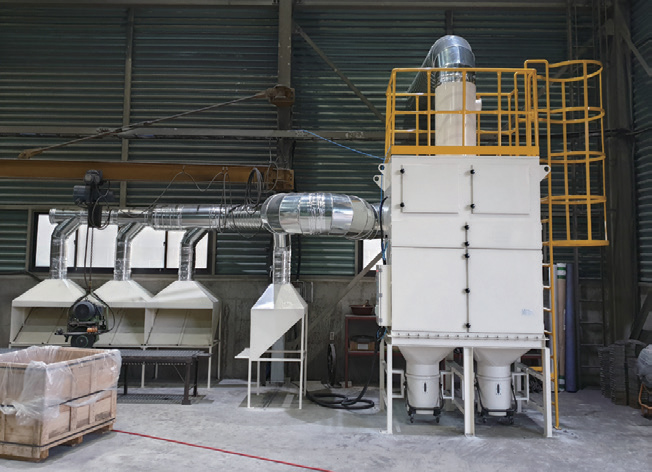 그라인더 사상작업시 발생하는 분진 포집