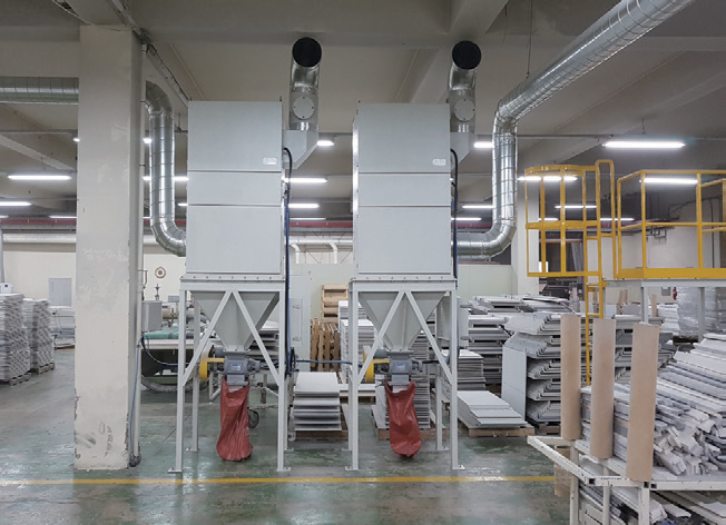 대리석 연마시 발생하는 분진 포집