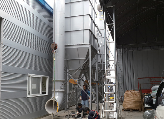 인조대리석 가공시 발생하는 분진 포집