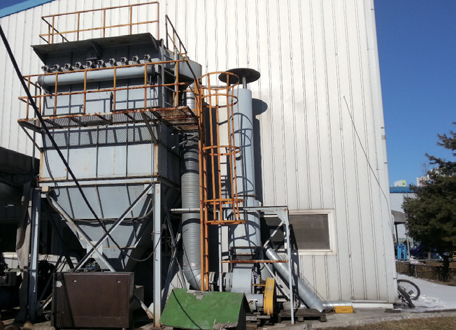 인조대리석 원료 혼합시 분진 포집