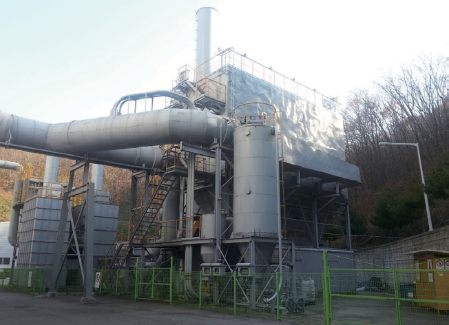 플라스틱 원료혼합시 분진 포집