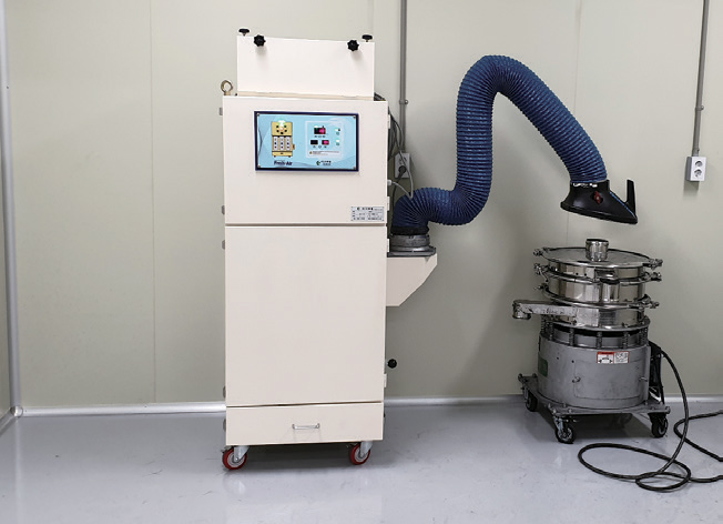 원료 혼합 믹서 분진 포집