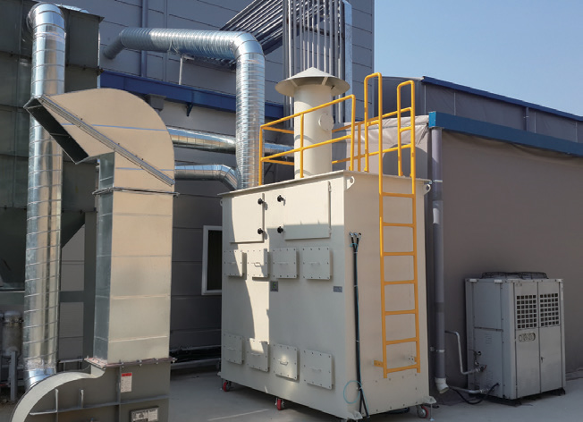 인조대리석 원포혼합시 발생하는 가스 포집