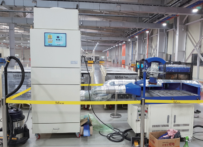 Grinder grinding work Dust collection