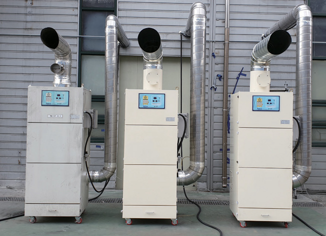 Dust collection from secondary battery raw material work