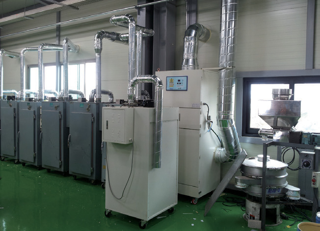 Collecting dust generated during fertilizer production