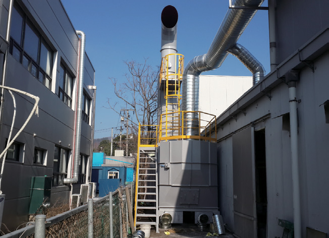 Gas collection generated when mixing artificial marble original cloth