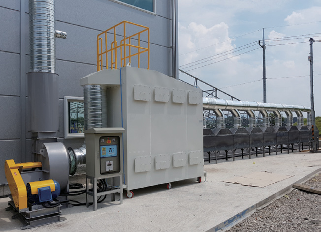 Gas collection during the painting process