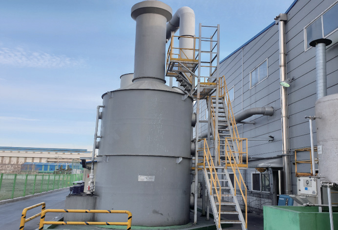 Gas collection from dyeing factories