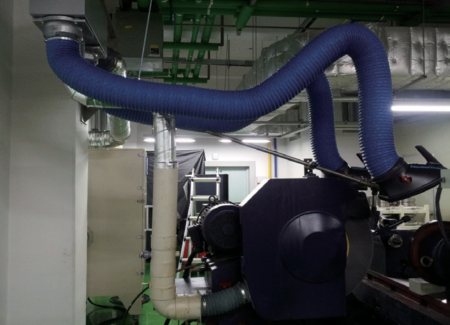 Transfer facility line arm hood installation